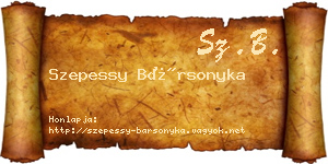Szepessy Bársonyka névjegykártya